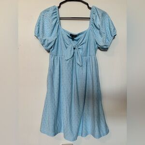 Light Blue Eyelet Mini Dress